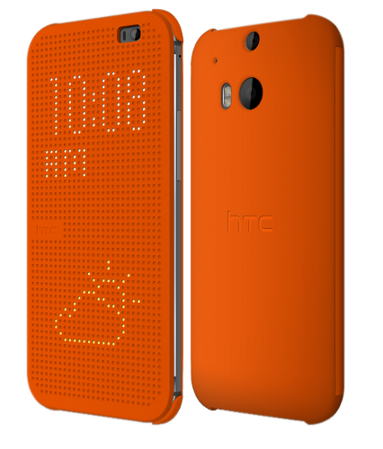 Pokrowiec etui Dot Flip Cover HC M110 pomaraczowe HTC One E8