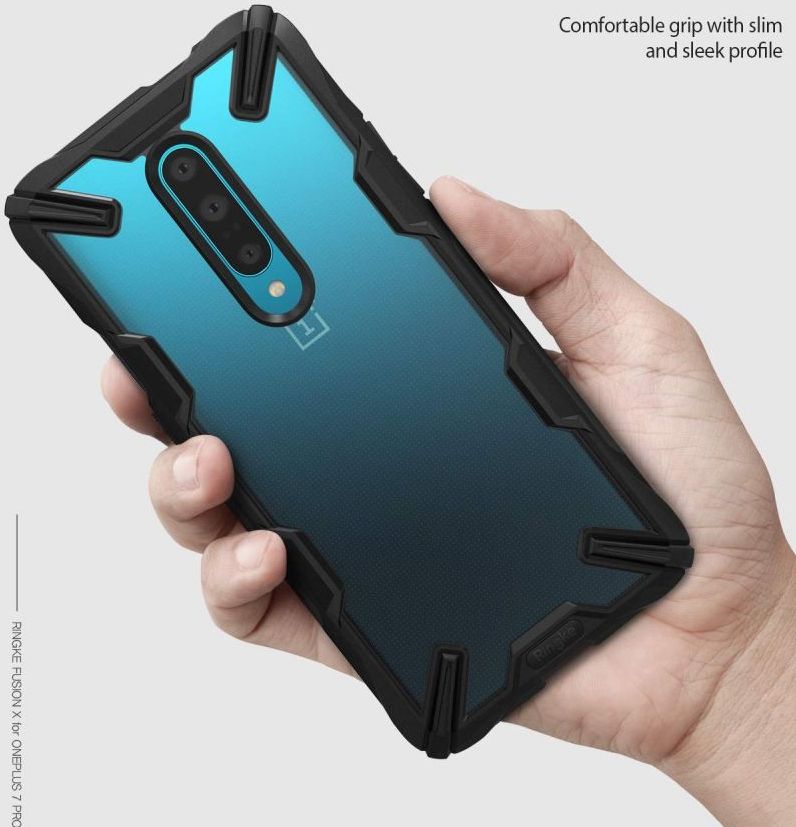 Pokrowiec etui Ringke Fusion X czarne OnePlus 7 Pro / 4