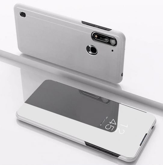 Pokrowiec etui Inteligentne Clear View srebrne MOTOROLA Moto G8 Power Lite / 2