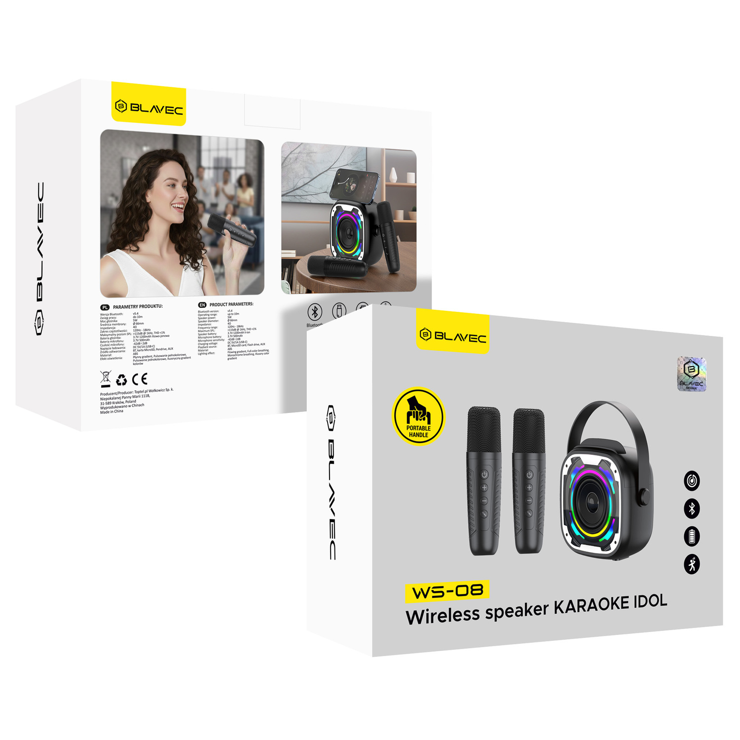 Głośnik Karaoke z 2 mikrofonami Blavec WS-08 czarny SAMSUNG Galaxy A32 / 9 Głośnik Karaoke z 2 mikrofonami Blavec WS-08 czarny SAMSUNG Galaxy A32 / 9