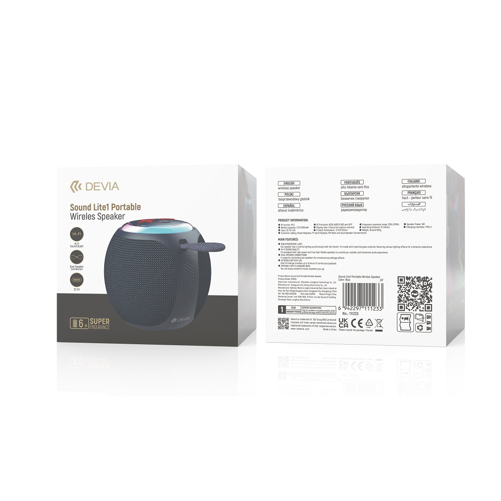 Głośnik bluetooth Devia Lite1 niebieski HUAWEI Honor Holly / 2 Głośnik bluetooth Devia Lite1 niebieski HUAWEI Honor Holly / 2