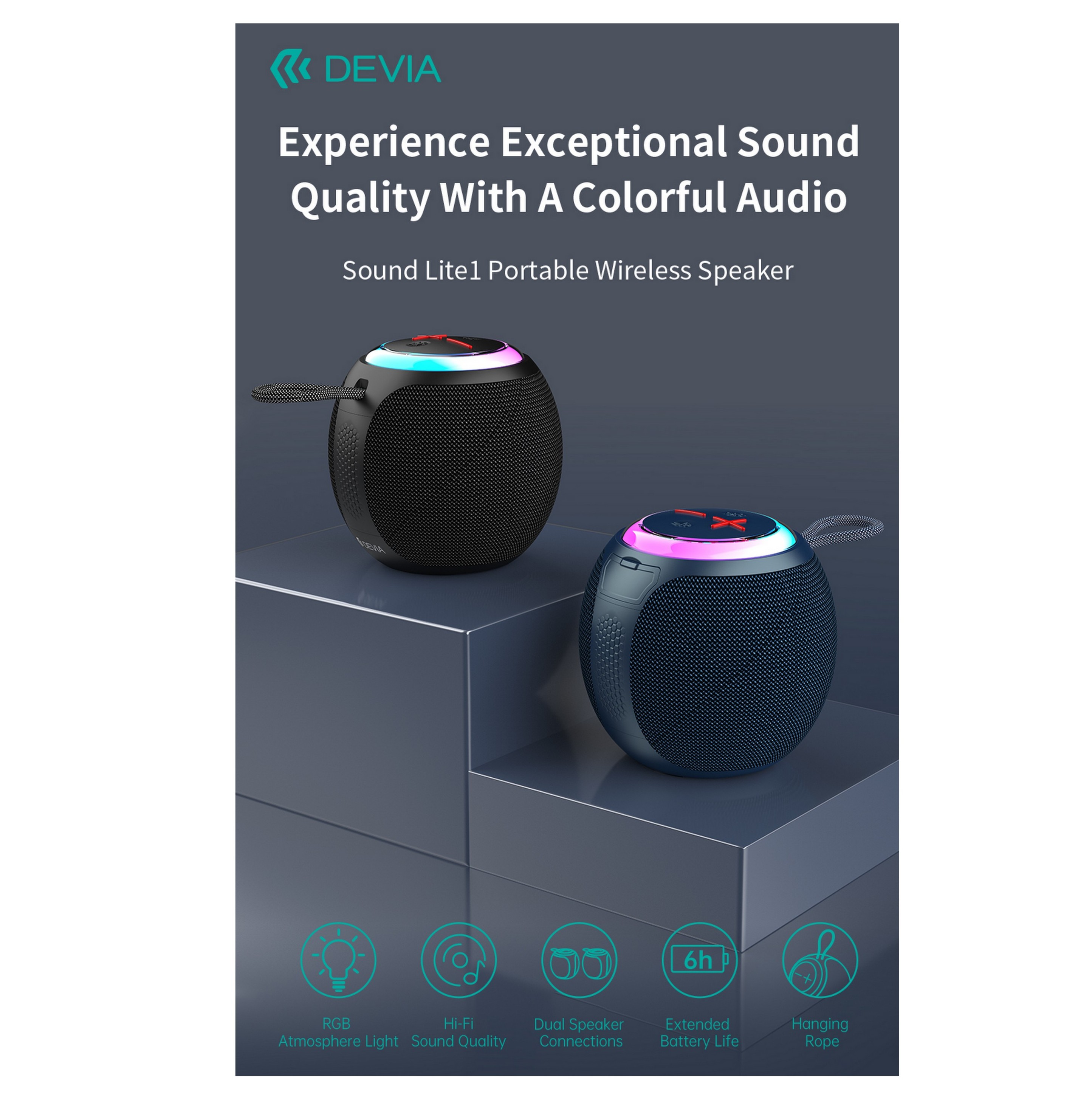 Głośnik bluetooth Devia Lite1 niebieski HUAWEI Honor Holly / 4 Głośnik bluetooth Devia Lite1 niebieski HUAWEI Honor Holly / 4