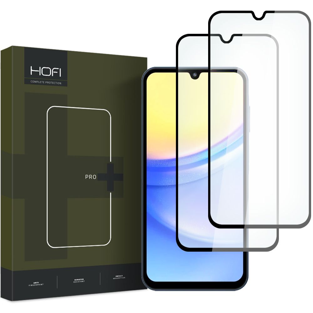 Szko hartowane Hofi Glass Pro+ 2-pack / A25 5g czarne SAMSUNG Galaxy A15
