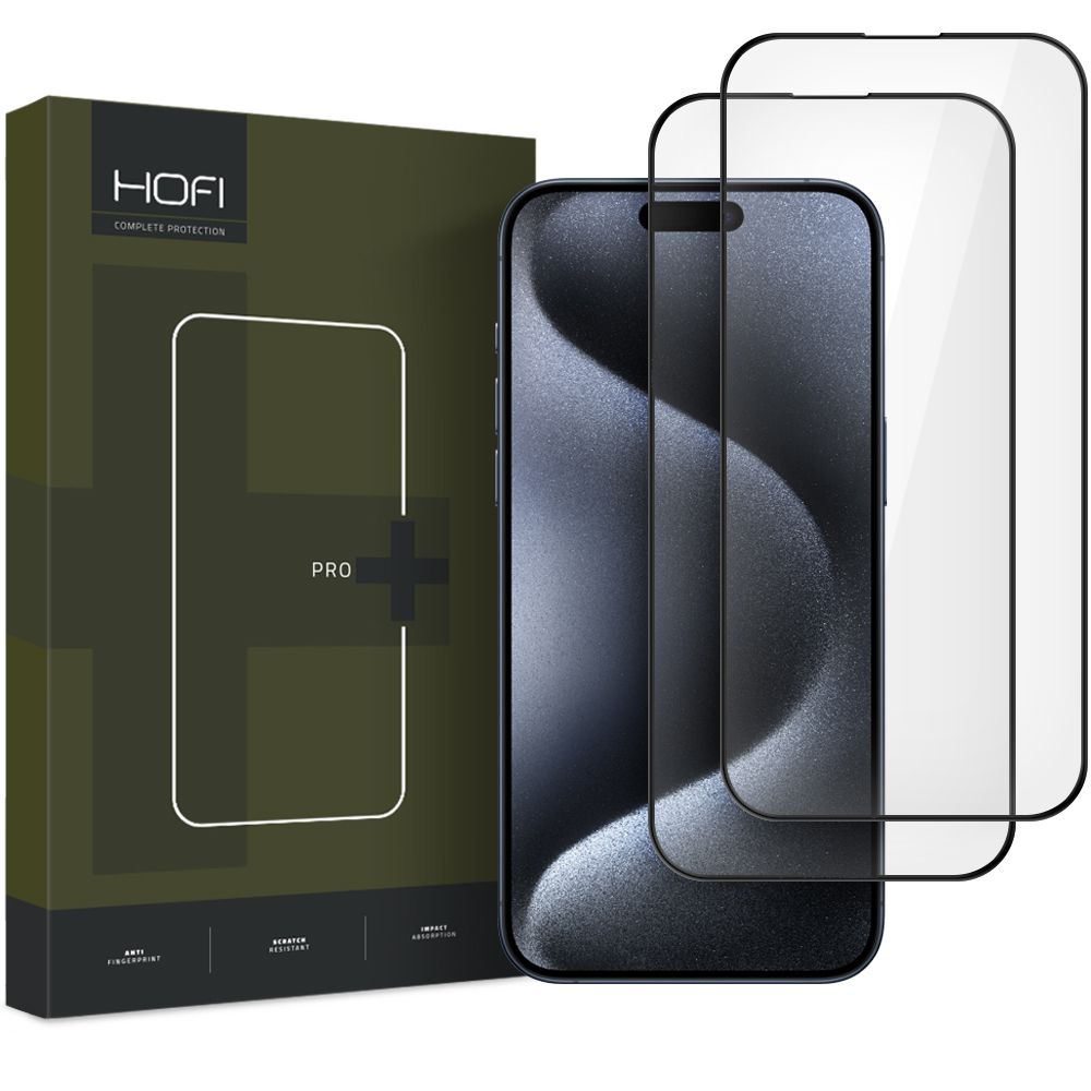 Szko hartowane Hofi Glass Pro+ 2-pack czarne APPLE iPhone 16 Pro