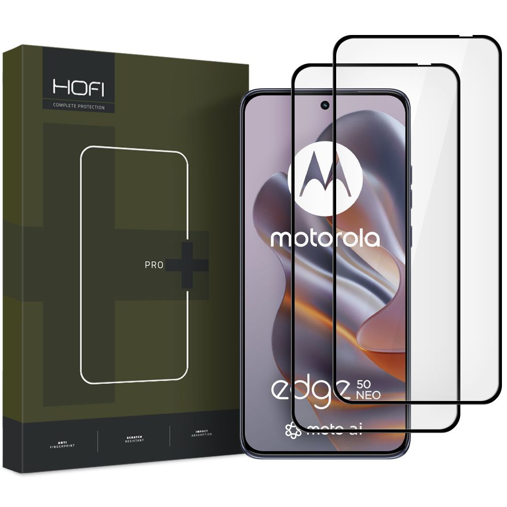 Szk�o hartowane Hofi Glass Pro+ 2-pack czarne MOTOROLA Edge 50 neo