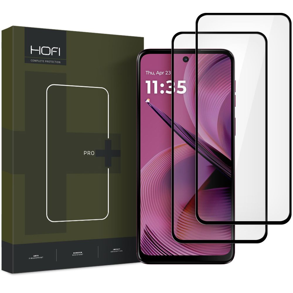 Szko hartowane Hofi Glass Pro+ 2-pack czarne MOTOROLA Moto G55 5G