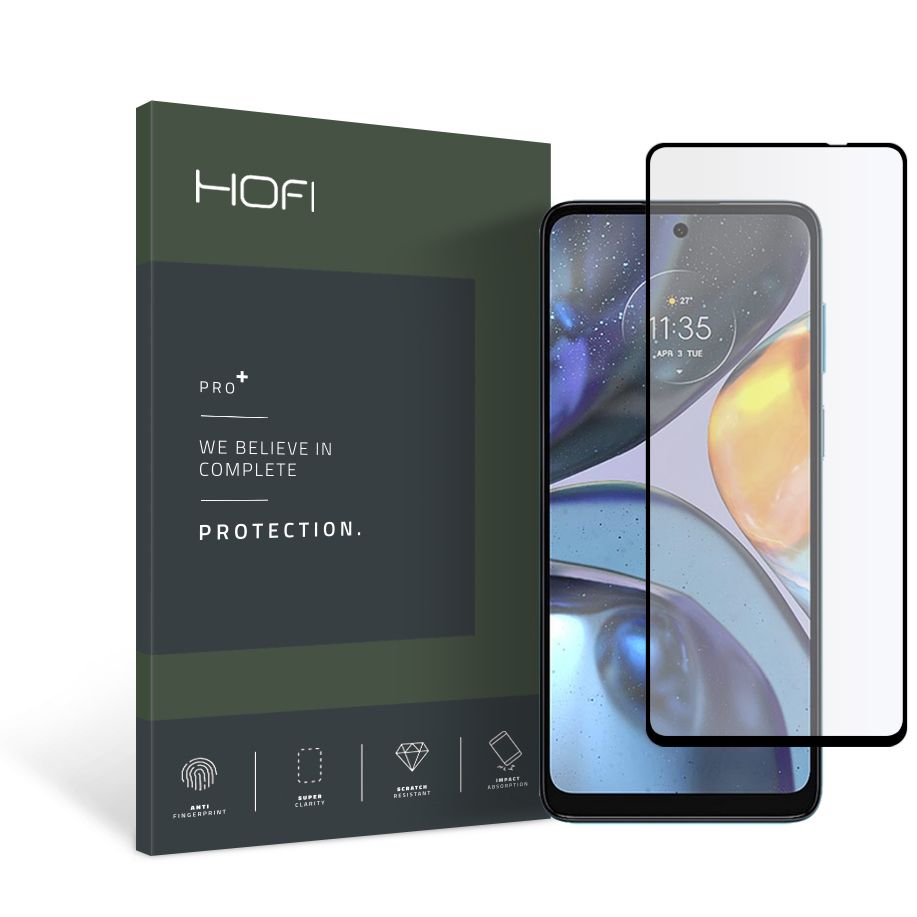 Szko hartowane Hofi Glass Pro+ czarne MOTOROLA Moto G22