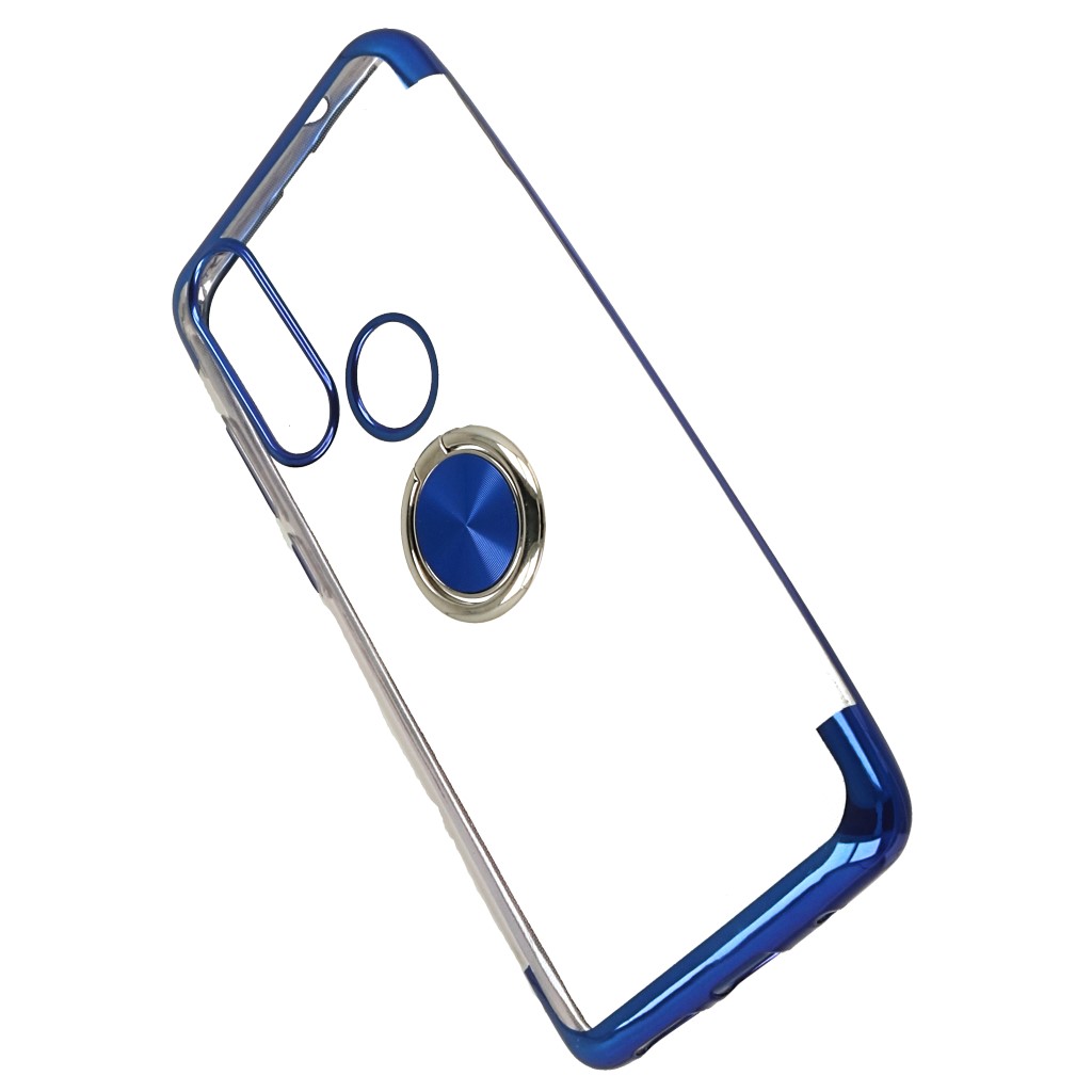 Pokrowiec etui silikonowe Elegance Ring niebieskie HTC Desire 19+ / 3