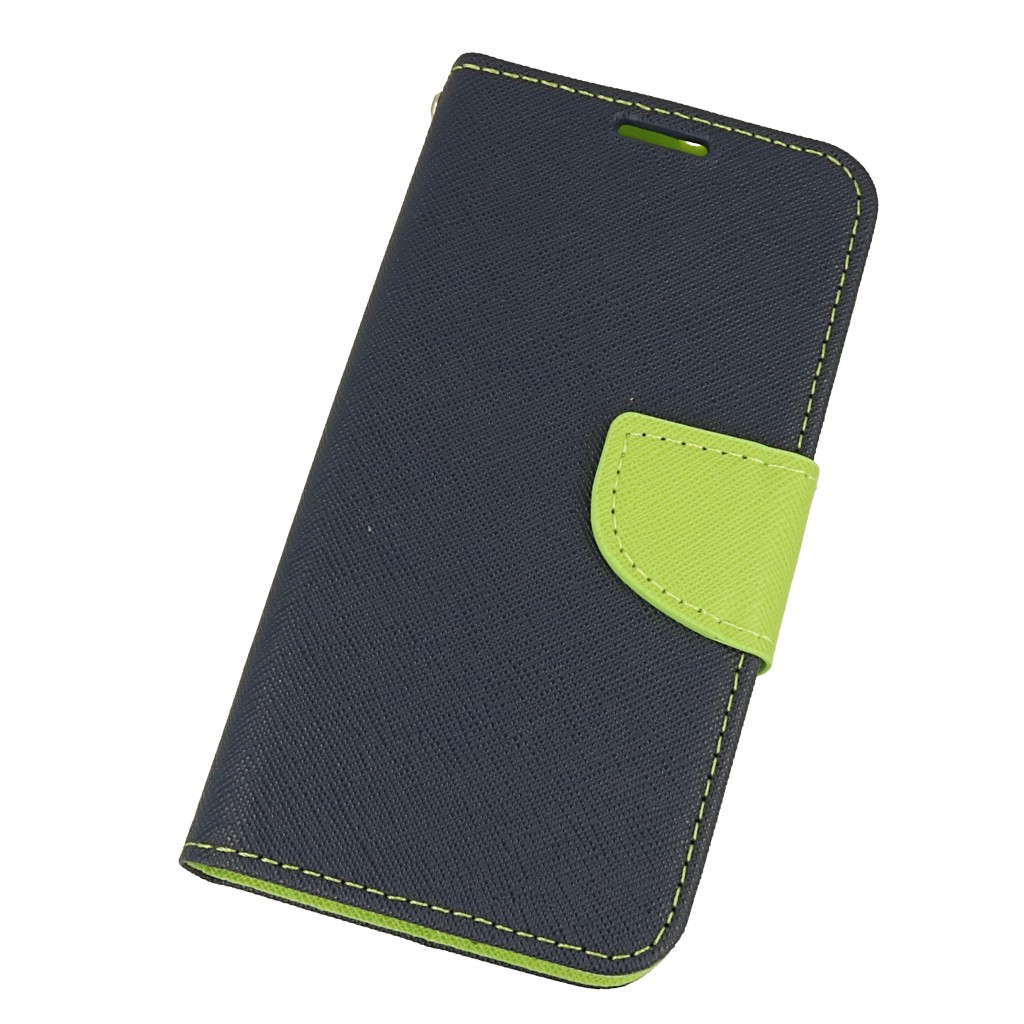 Pokrowiec etui z klapk na magnes Fancy Case granatowo-limonkowe HUAWEI Mate 30