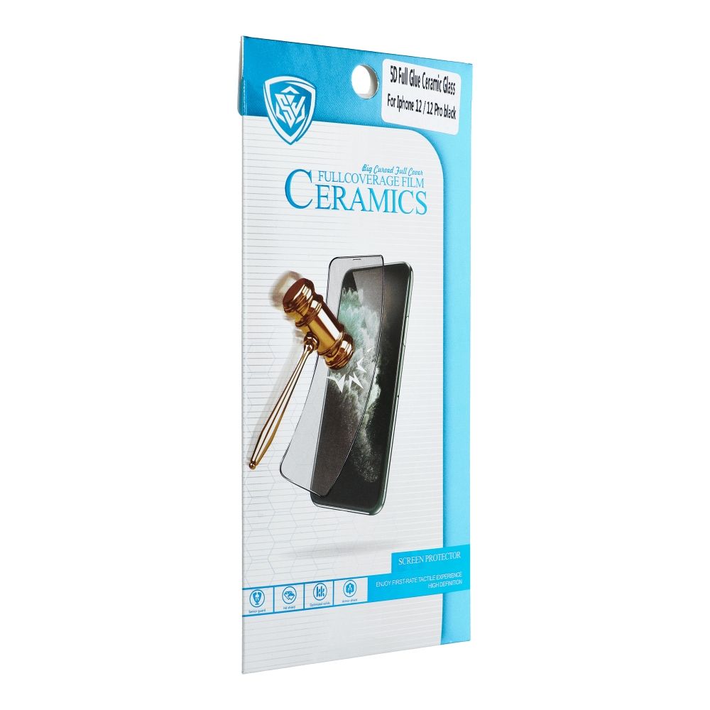 Szko hartowane hybrydowe Ceramic czarne APPLE iPhone 15 Pro Max / 7