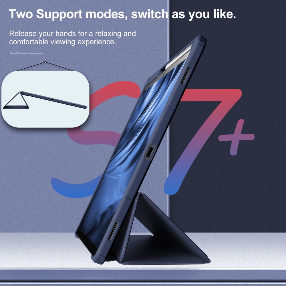 Pokrowiec Infiland Crystal Case 12.4 T730 / T736b niebieskie SAMSUNG Galaxy Tab S7 FE 5G / 3