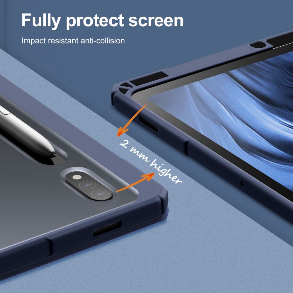Pokrowiec Infiland Crystal Case 12.4 T730 / T736b niebieskie SAMSUNG Galaxy Tab S7 FE 5G / 5