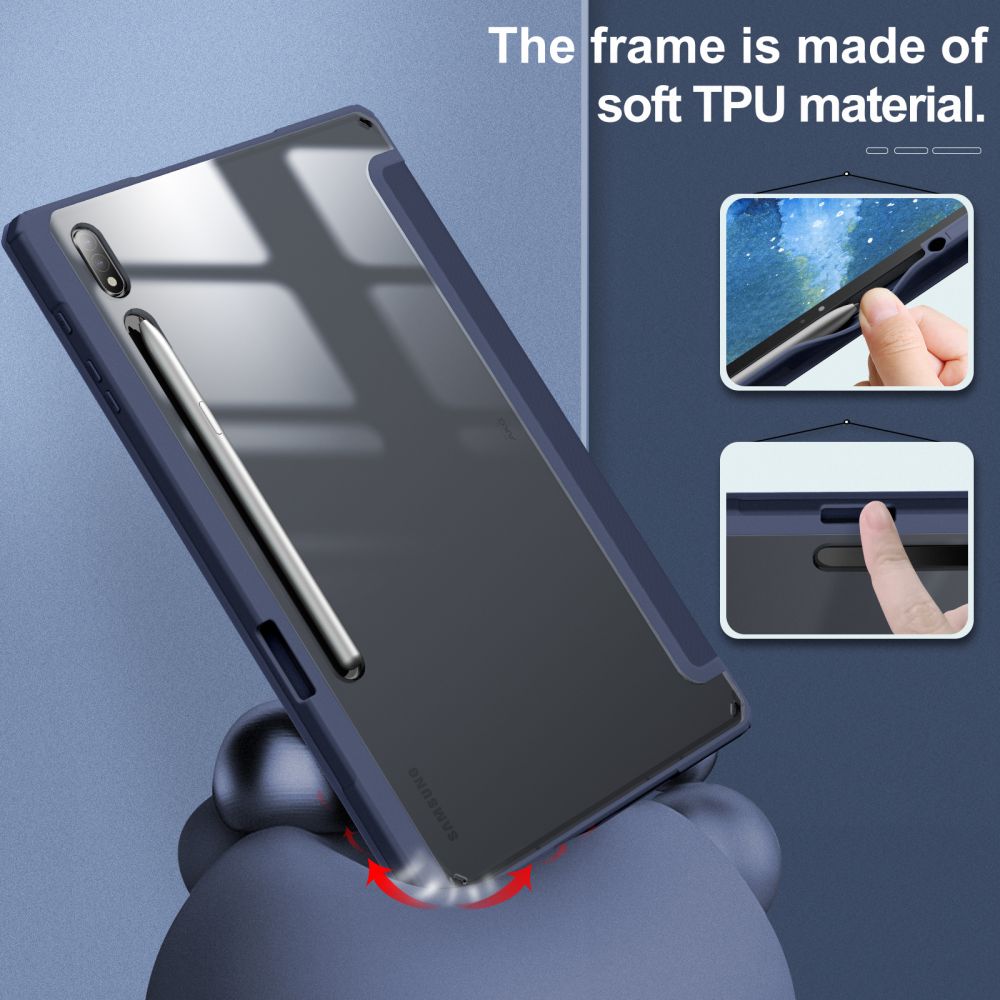 Pokrowiec Infiland Crystal Case 12.4 T730 / T736b niebieskie SAMSUNG Galaxy Tab S7 FE 5G / 6