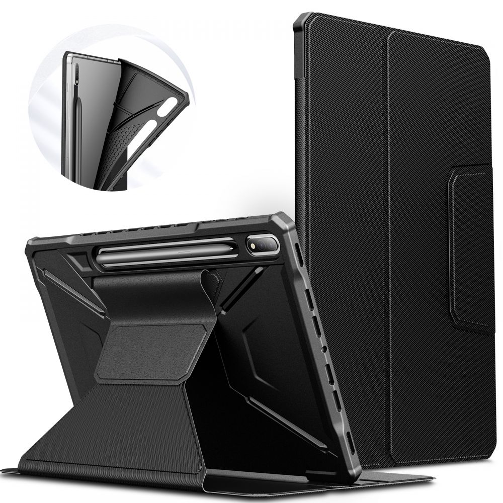 Pokrowiec Infiland Multiple Angles 12.4 T730 / T736b czarne SAMSUNG Galaxy Tab S7 FE 5G