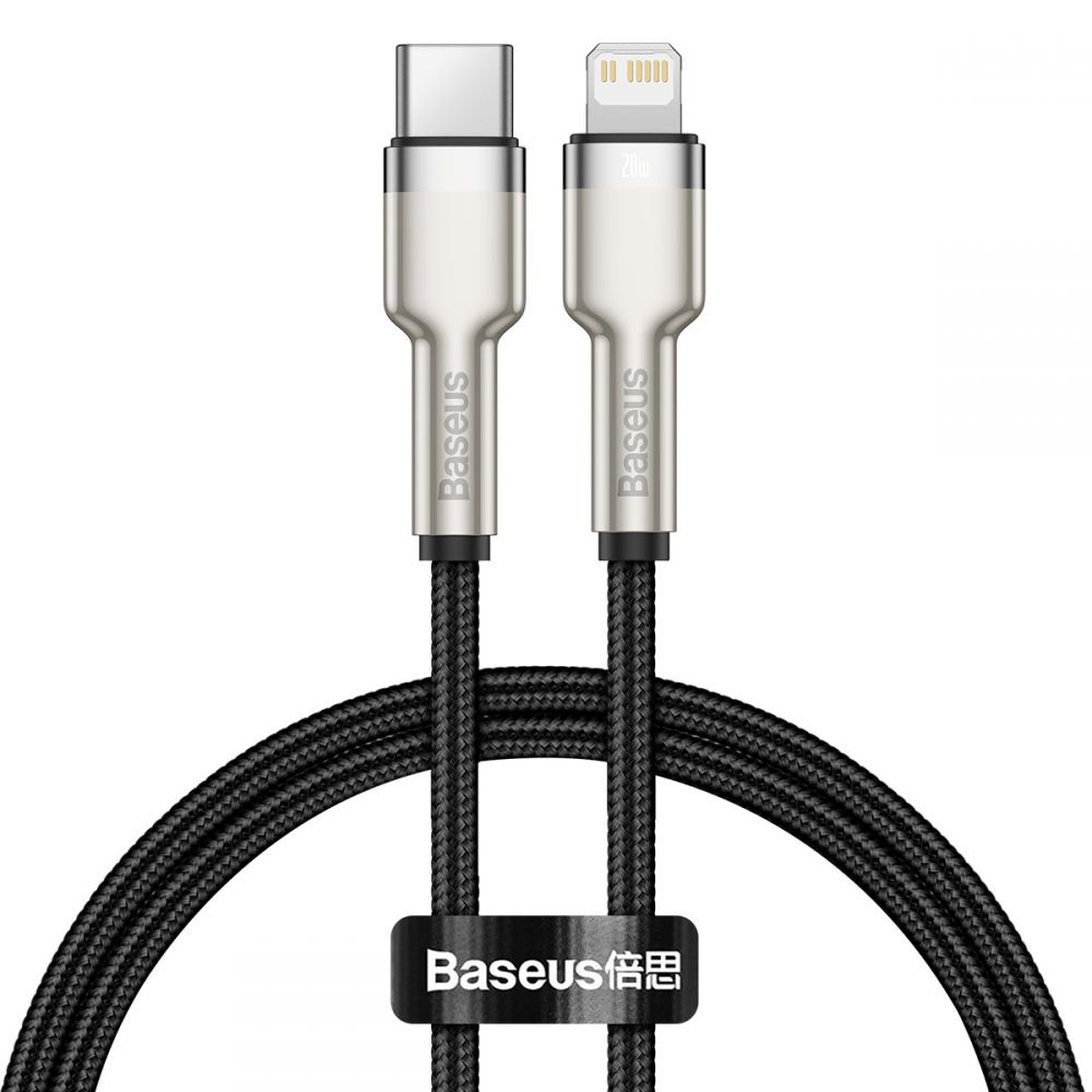 Kabel USB Baseus Cafule Metal 20W 25cm Lightning - Typ-C czarny APPLE iPhone 12 Pro Max