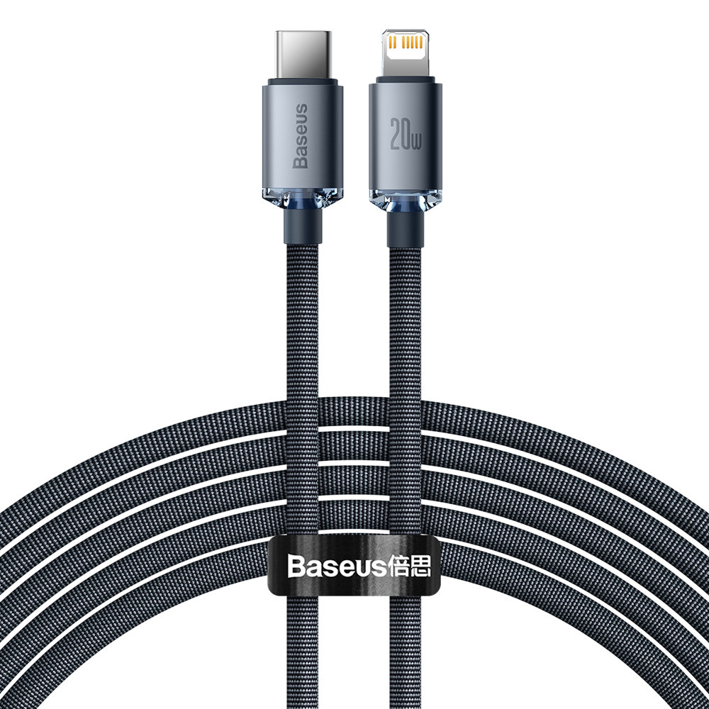 Kabel USB Baseus Typ-C na Lightning 20W Crystal Shine Series 2m czarny APPLE iPhone 14 Plus