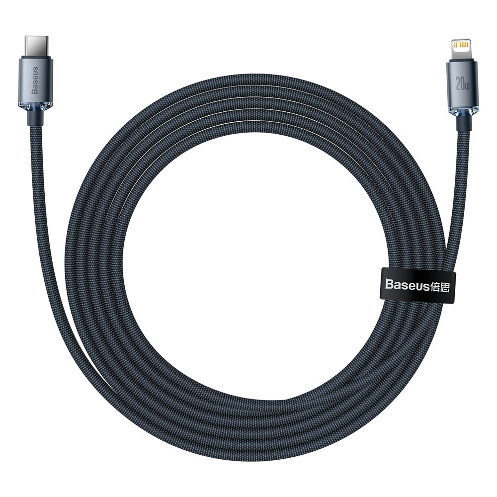 Kabel USB Baseus Typ-C na Lightning 20W Crystal Shine Series 2m czarny APPLE iPhone 8 / 4