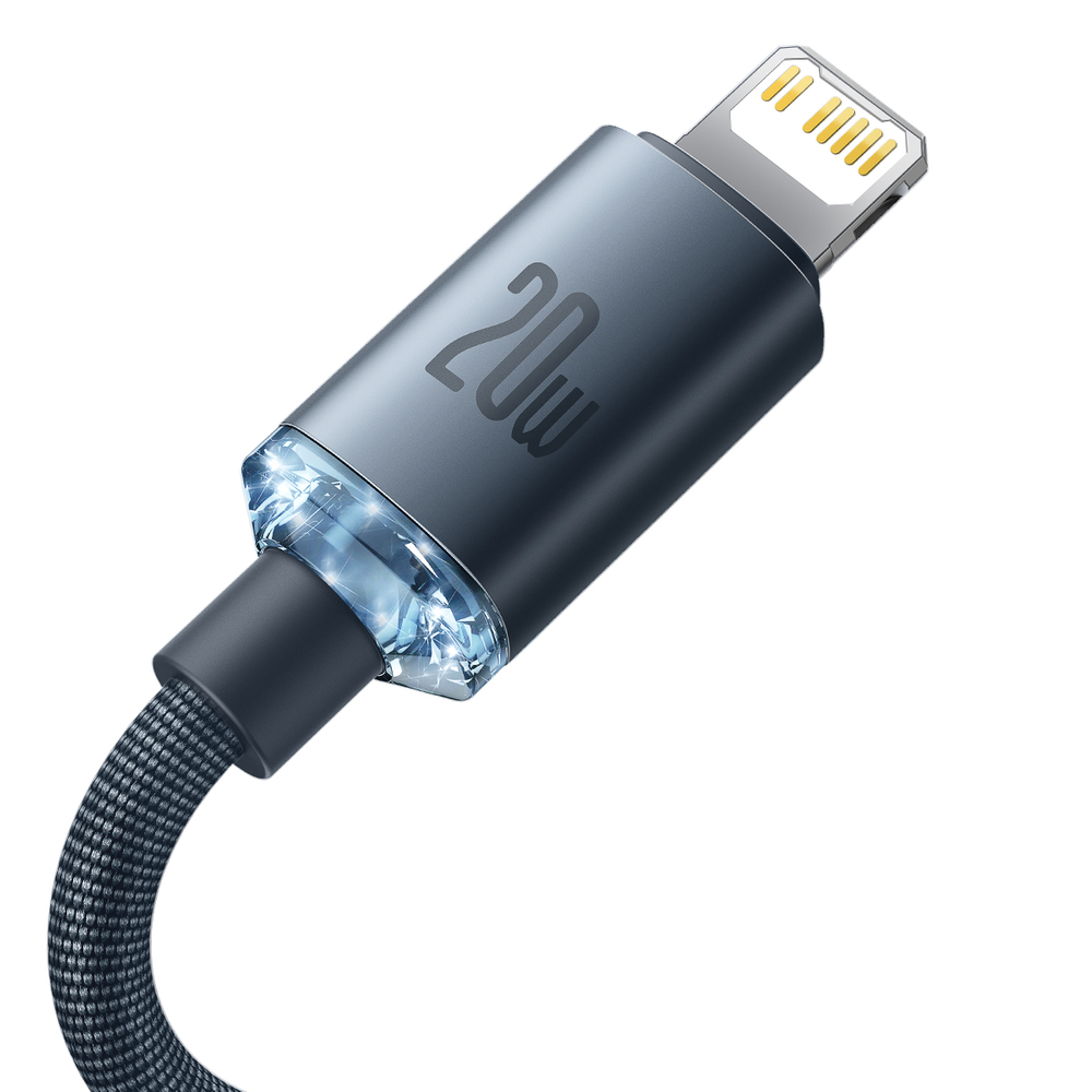 Kabel USB Baseus Typ-C na Lightning 20W Crystal Shine Series 2m czarny APPLE iPhone 14 Pro / 7