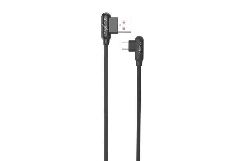 Kabel USB Maxx CORNER microUSB 2.4A 1m ktowy czarny HUAWEI Honor 8X