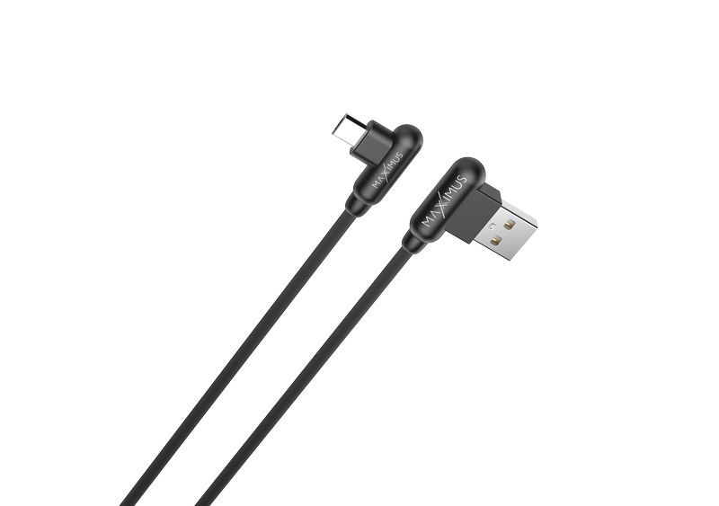 Kabel USB Maxx CORNER microUSB 2.4A 1m ktowy czarny ASUS Zenfone 4 Max ZC520KL / 2