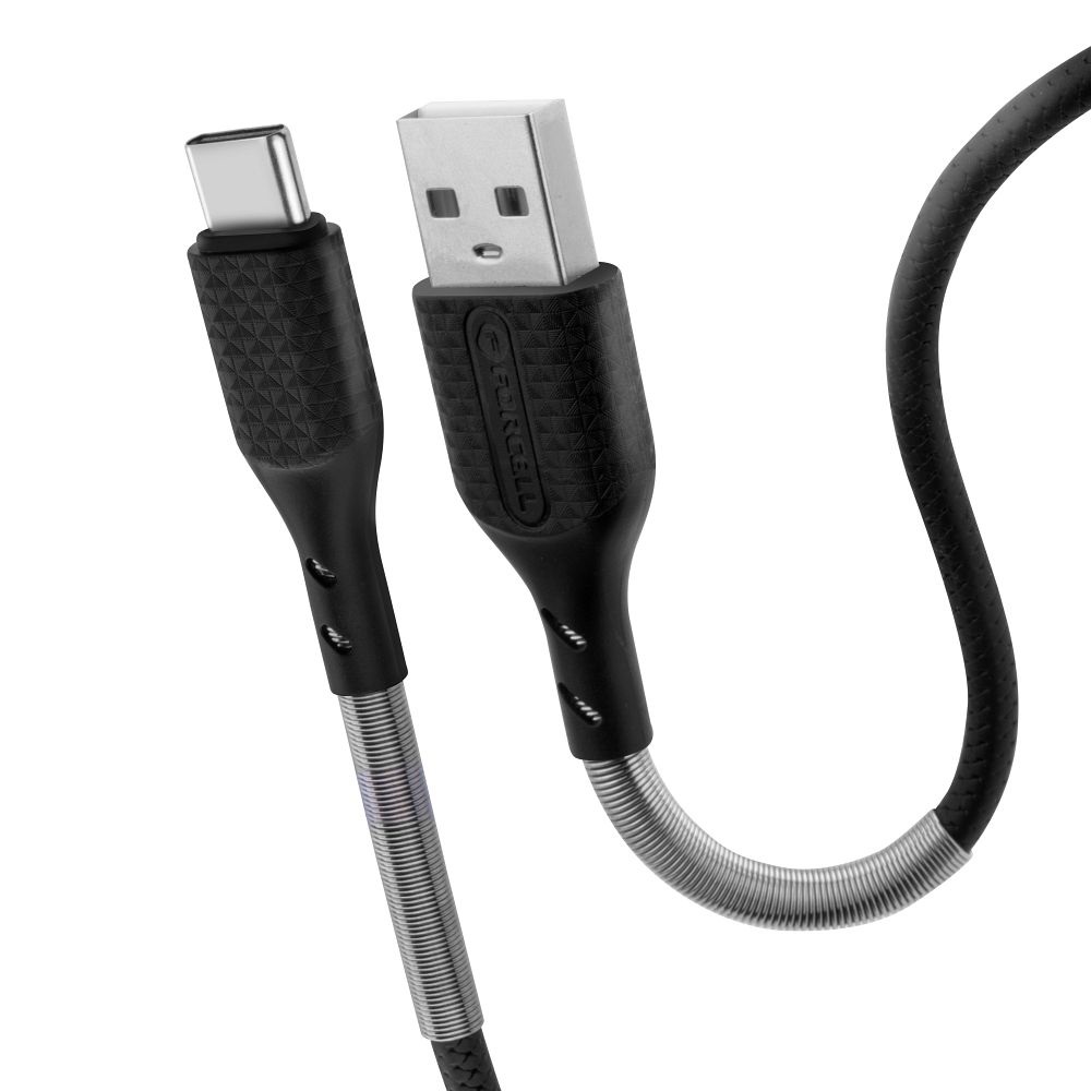 Kabel USB Forcell Carbon Typ-C QC3.0 3A CB-02B 1m czarny Oppo A18 / 5