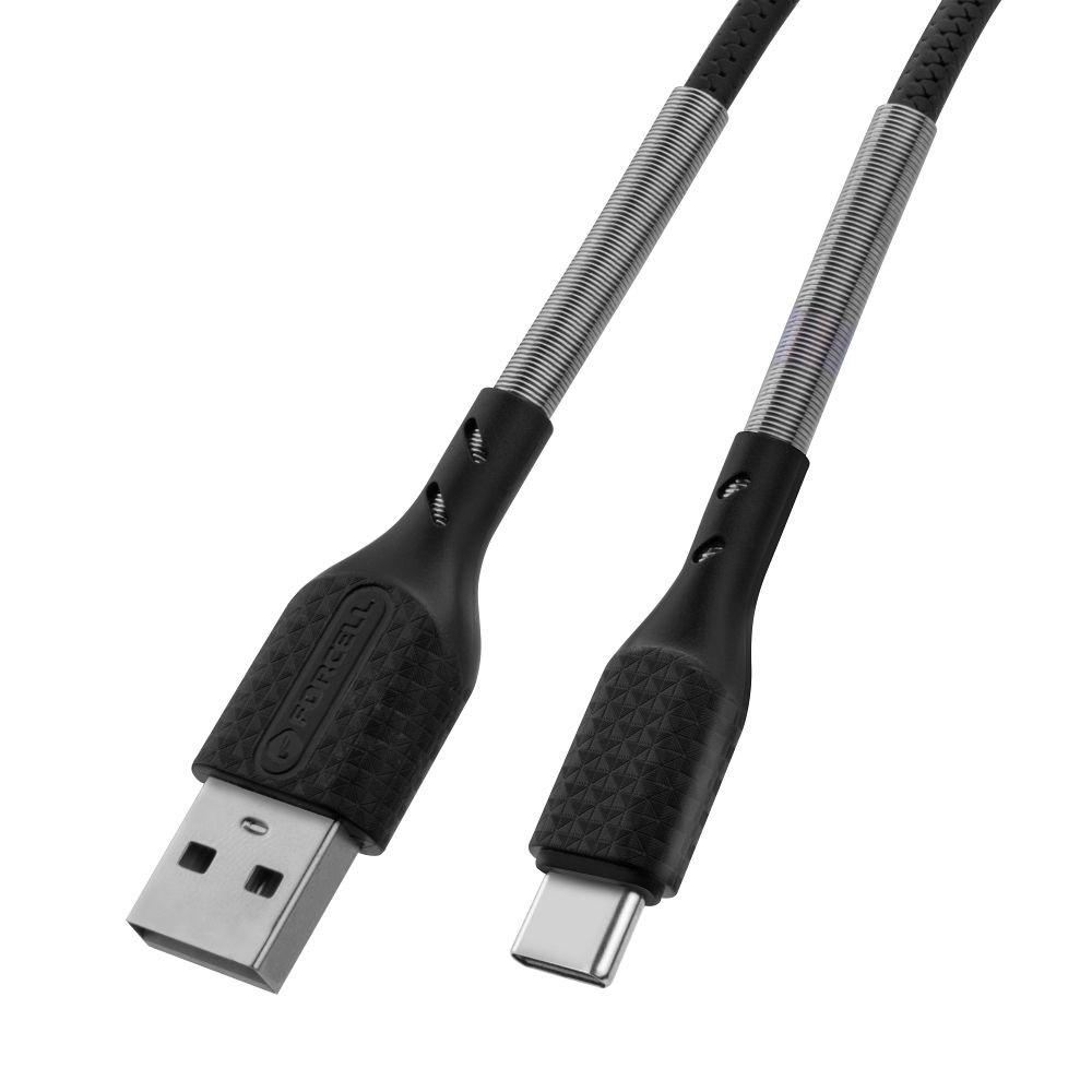 Kabel USB Forcell Carbon Typ-C QC3.0 3A CB-02B 1m czarny Oppo A57 5G / 6