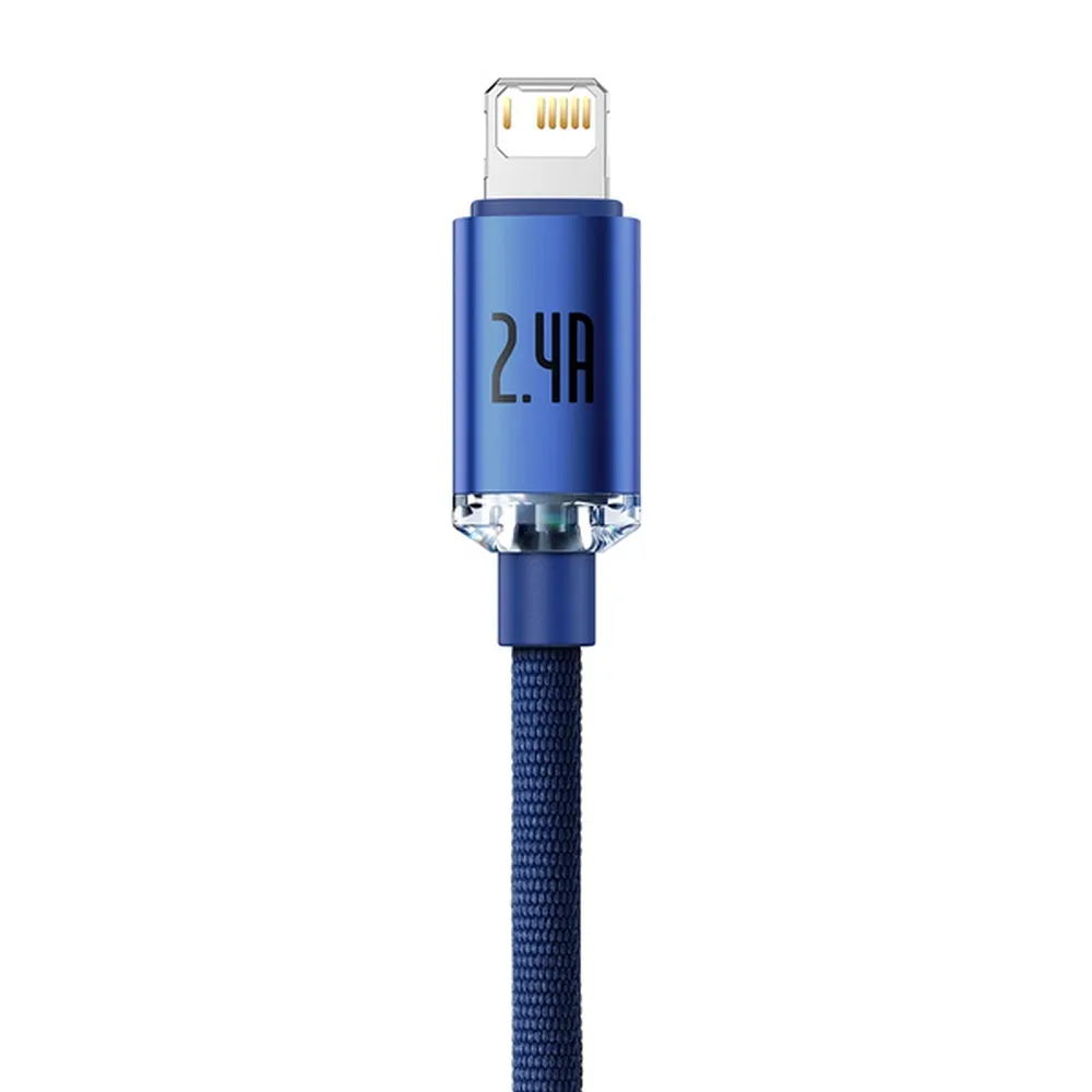 Kabel USB BASEUS Lightning 2,4A Crystal Shine 1,2m niebieski APPLE iPhone 5s / 2