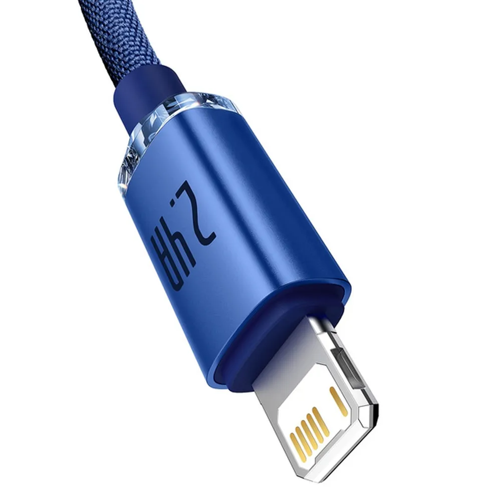 Kabel USB BASEUS Lightning 2,4A Crystal Shine 1,2m niebieski APPLE iPhone 11 Pro Max / 3