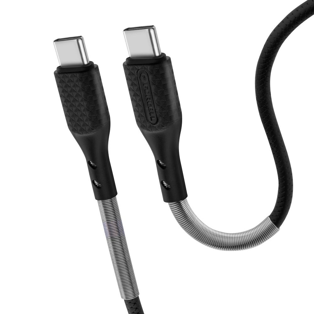 Kabel USB Forcell Carbon Typ-C na Typ-C QC 3.0 PD60W CB-02C 1m czarny SAMSUNG Galaxy A55 5G / 4