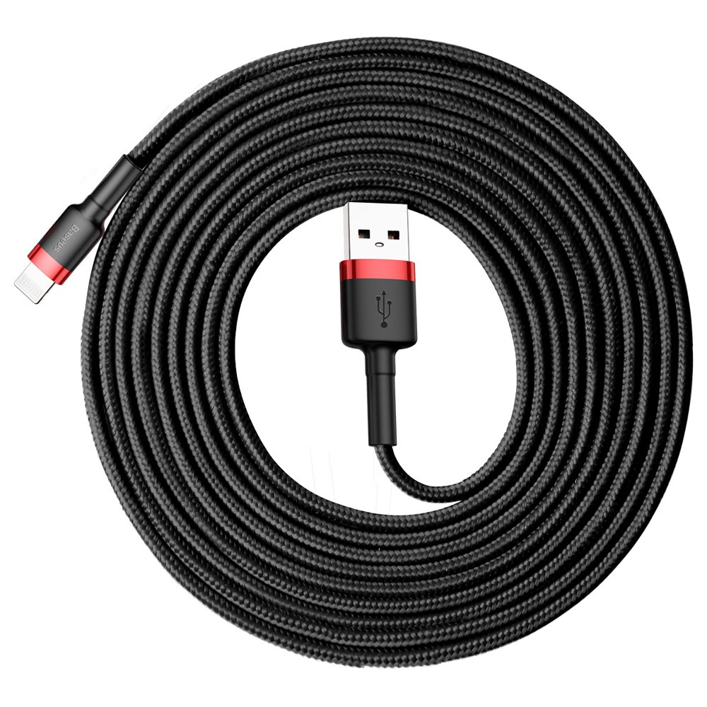 Kabel USB Baseus Cafule 3m 2A Lightning czarno-czerwony