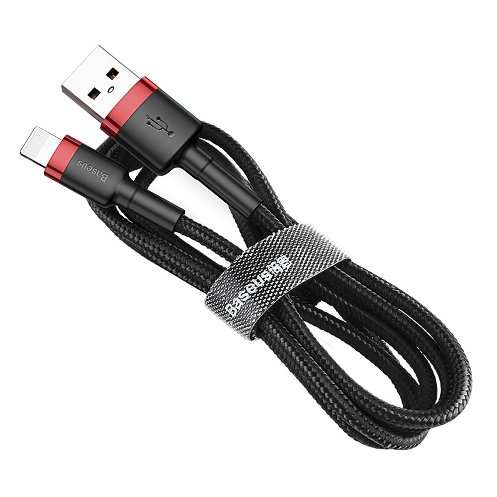 Kabel USB Baseus Cafule 3m 2A Lightning czarno-czerwony APPLE iPhone 11 / 5