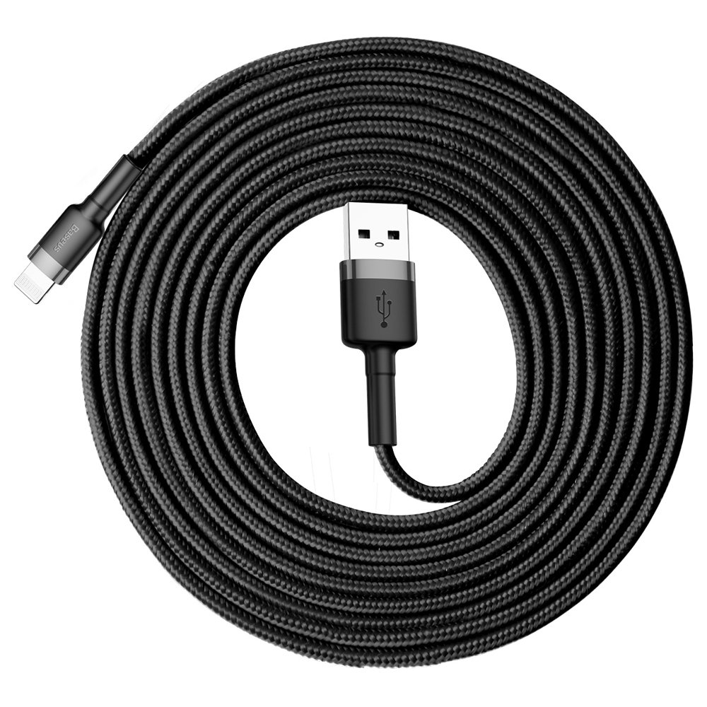 Kabel USB Baseus Cafule 3m 2A Lightning czarno-szary APPLE iPhone 7