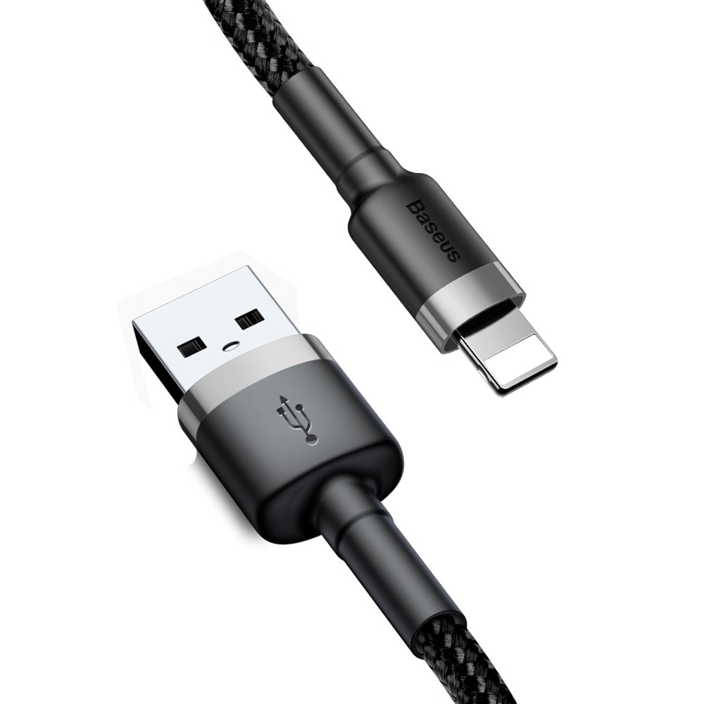 Kabel USB Baseus Cafule 3m 2A Lightning czarno-szary APPLE iPhone 12 Pro Max / 2