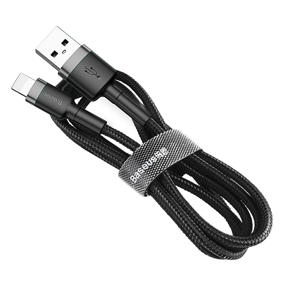 Kabel USB Baseus Cafule 3m 2A Lightning czarno-szary APPLE iPhone 13 Pro Max / 5