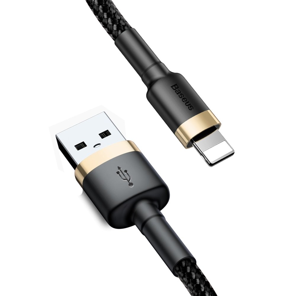 Kabel USB Baseus Cafule 3m 2A Lightning czarno-zoty APPLE iPad 7 10.2 / 2