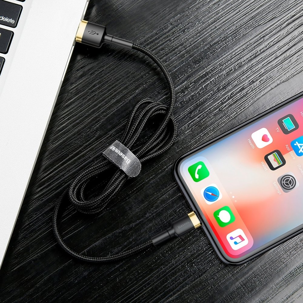 Kabel USB Baseus Cafule 3m 2A Lightning czarno-zoty APPLE iPhone SE 2020 / 8