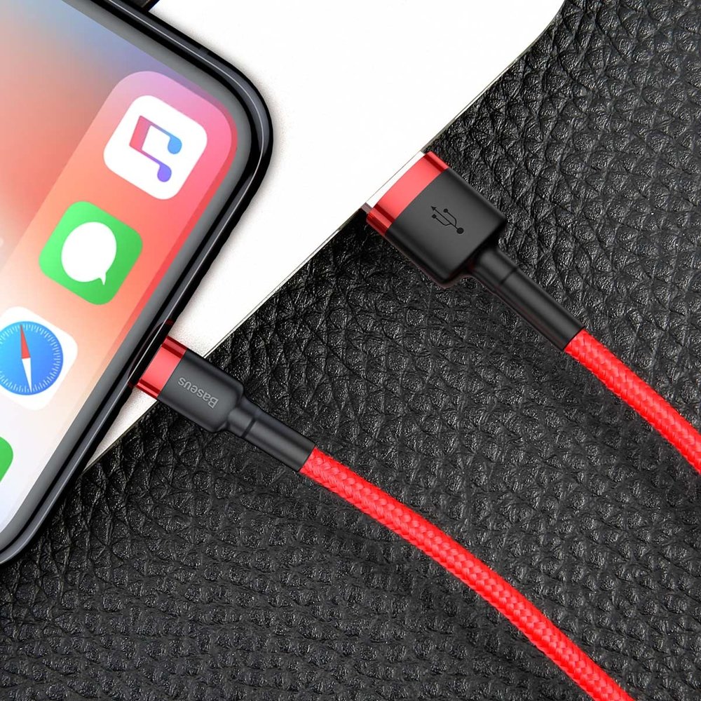 Kabel USB Baseus Cafule 3m 2A Lightning czerwony APPLE iPad 10.2 cala 2019 / 7