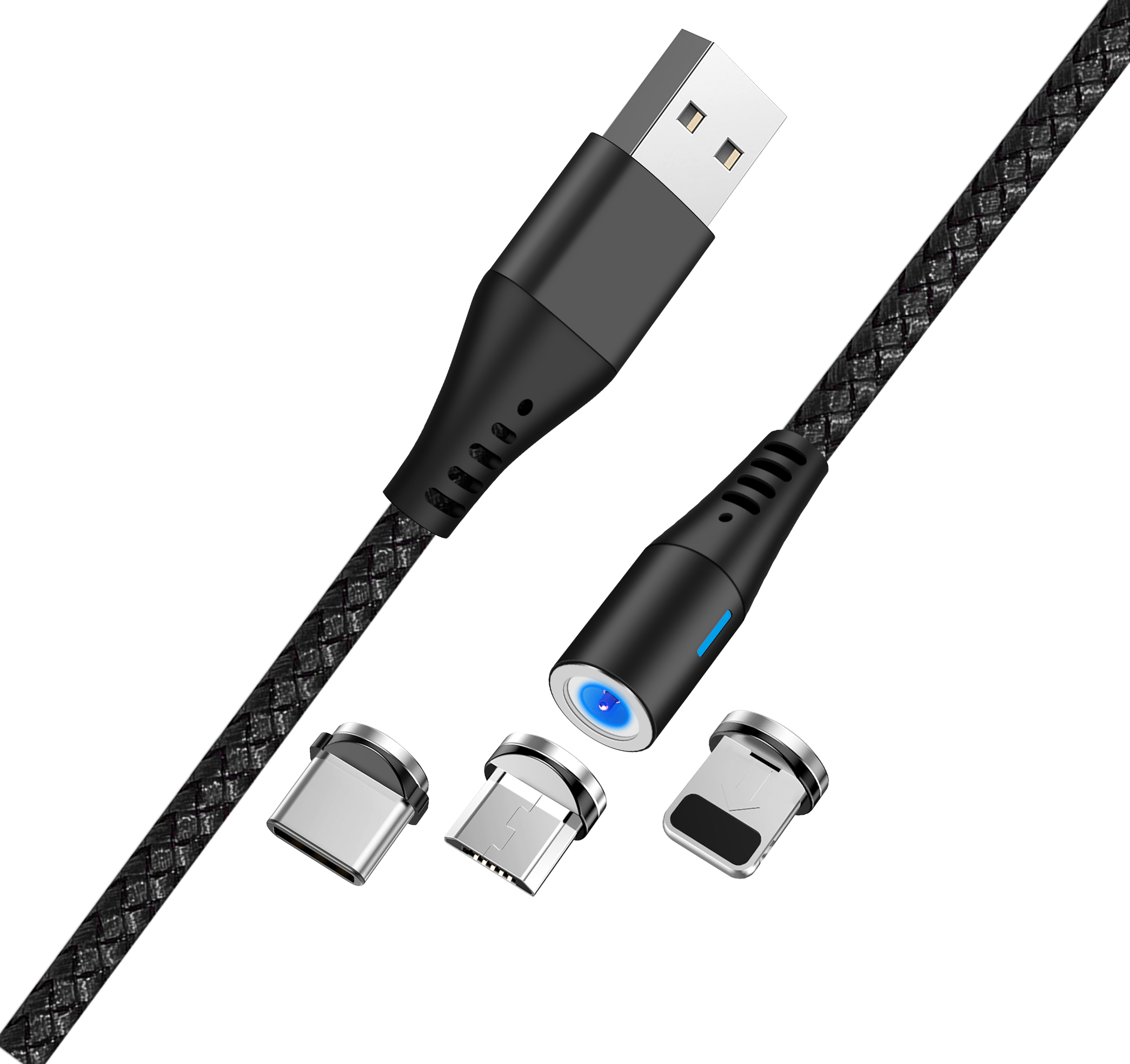 Kabel USB Maxlife MXUC-02 3w1 2A 1m Lightning - Typ-C - microUSB czarny HUAWEI Nova 2 / 4