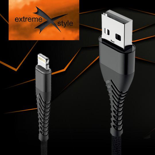 Kabel USB eXtreme Spider 3A 1m Lightning czarny APPLE iPhone 5 / 2