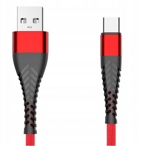 Kabel USB eXtreme Spider 3A 1.5m Typ-C czerwony Tecno Spark 10 Pro