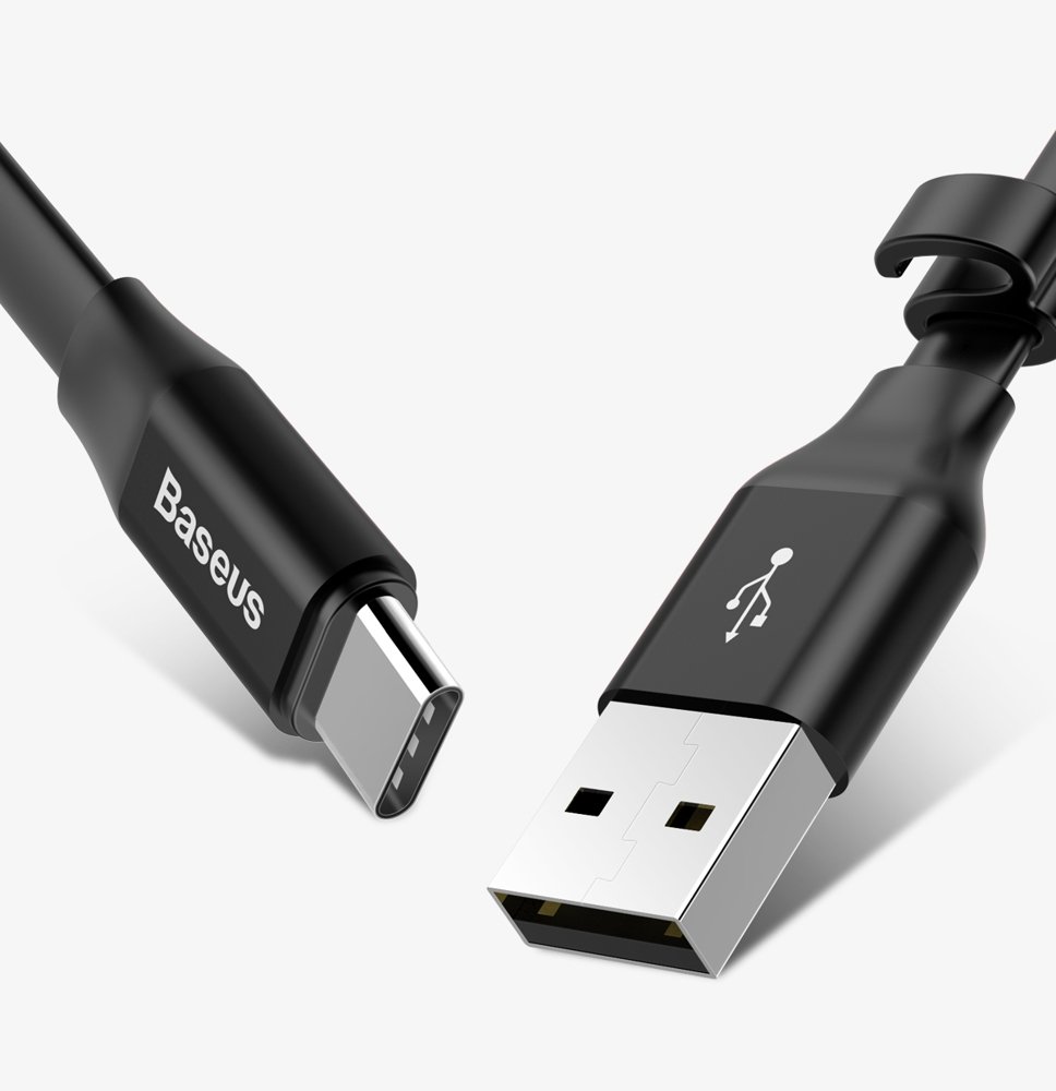 Kabel USB Baseus Nimble płaski 2A 23cm Typ-C czarny Google Pixel 4a 5G / 11