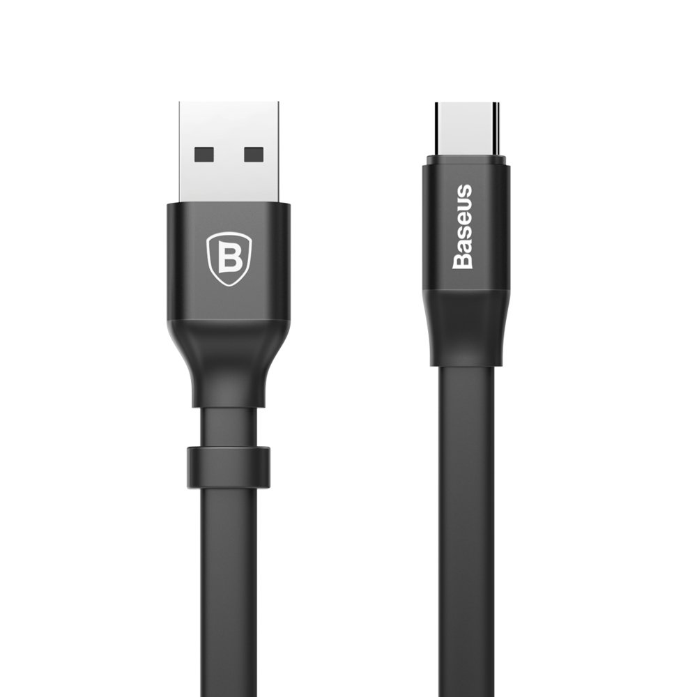 Kabel USB Baseus Nimble płaski 2A 23cm Typ-C czarny Google Pixel 4a 5G / 2