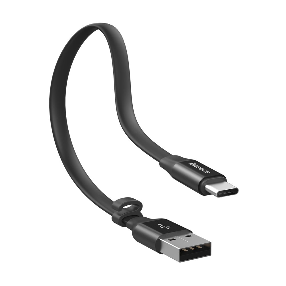Kabel USB Baseus Nimble płaski 2A 23cm Typ-C czarny Google Pixel 4a 5G / 3