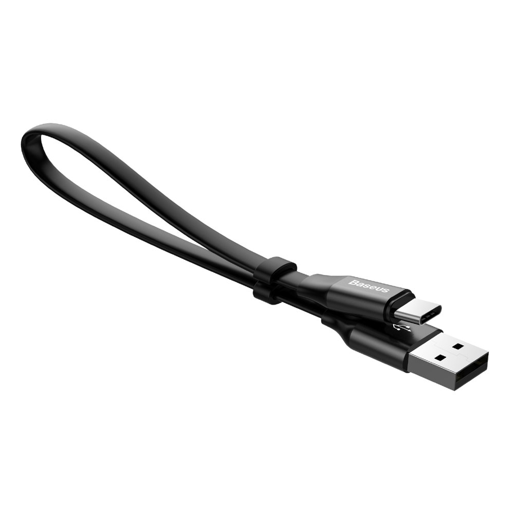 Kabel USB Baseus Nimble płaski 2A 23cm Typ-C czarny Google Pixel 4a 5G / 12