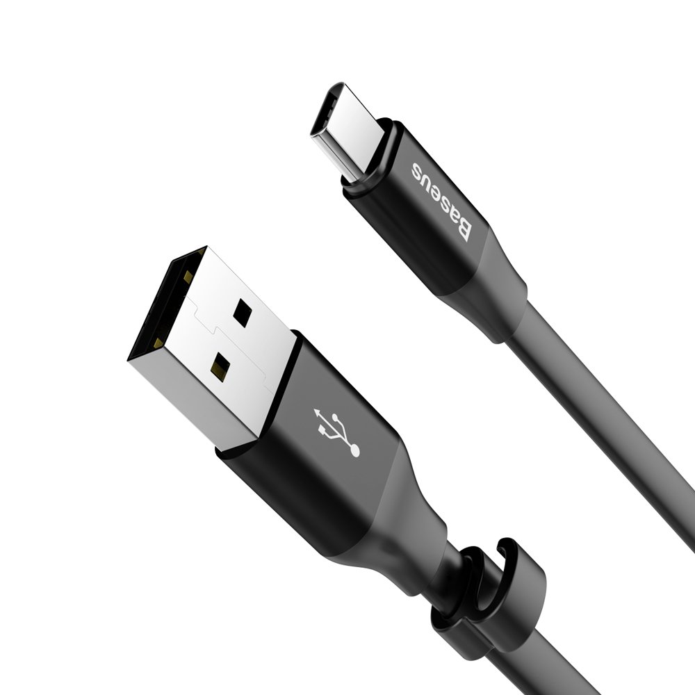 Kabel USB Baseus Nimble płaski 2A 23cm Typ-C czarny Google Pixel 4a 5G / 6
