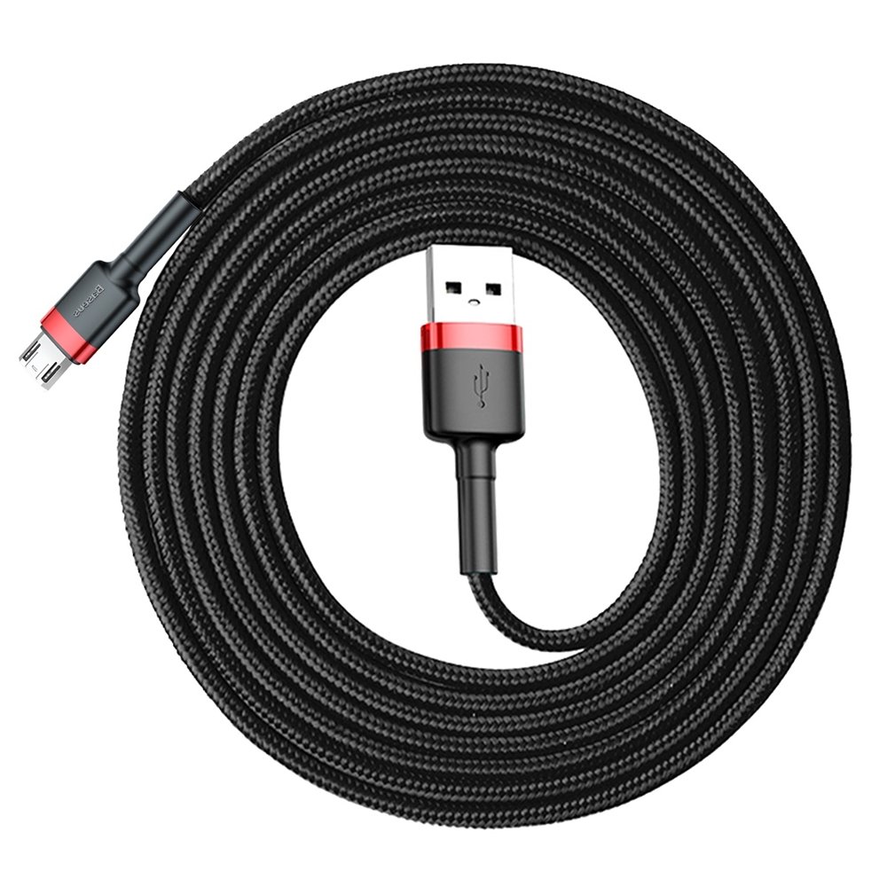 Kabel USB Baseus Cafule 2m 1.5A microUSB czarno-czerwony HUAWEI Ascend G510 / 3