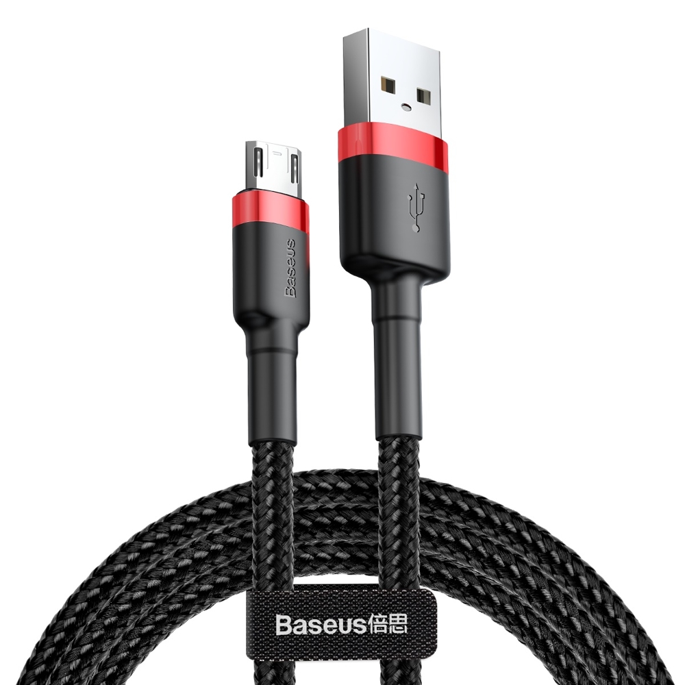 Kabel USB Baseus Cafule 1m 2.4A microUSB czarno-czerwony SAMSUNG GT-i9100 Galaxy S II