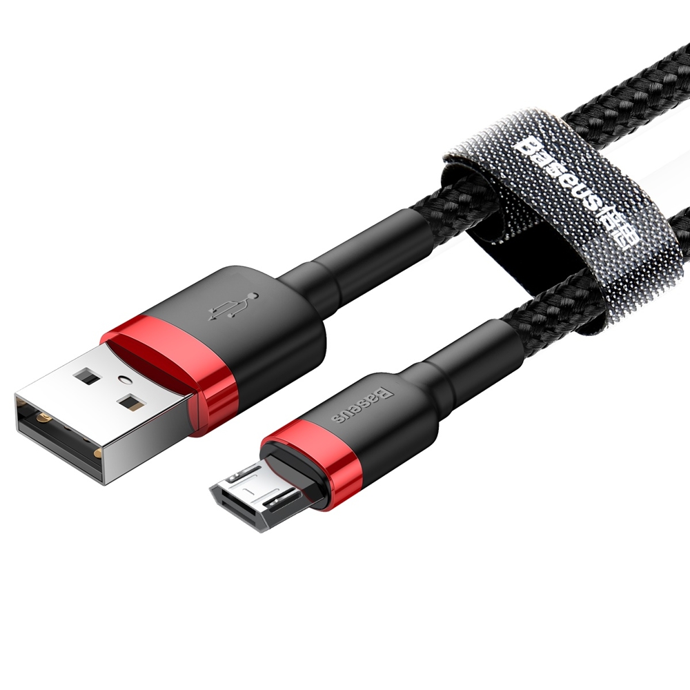 Kabel USB Baseus Cafule 1m 2.4A microUSB czarno-czerwony LG X screen / 10