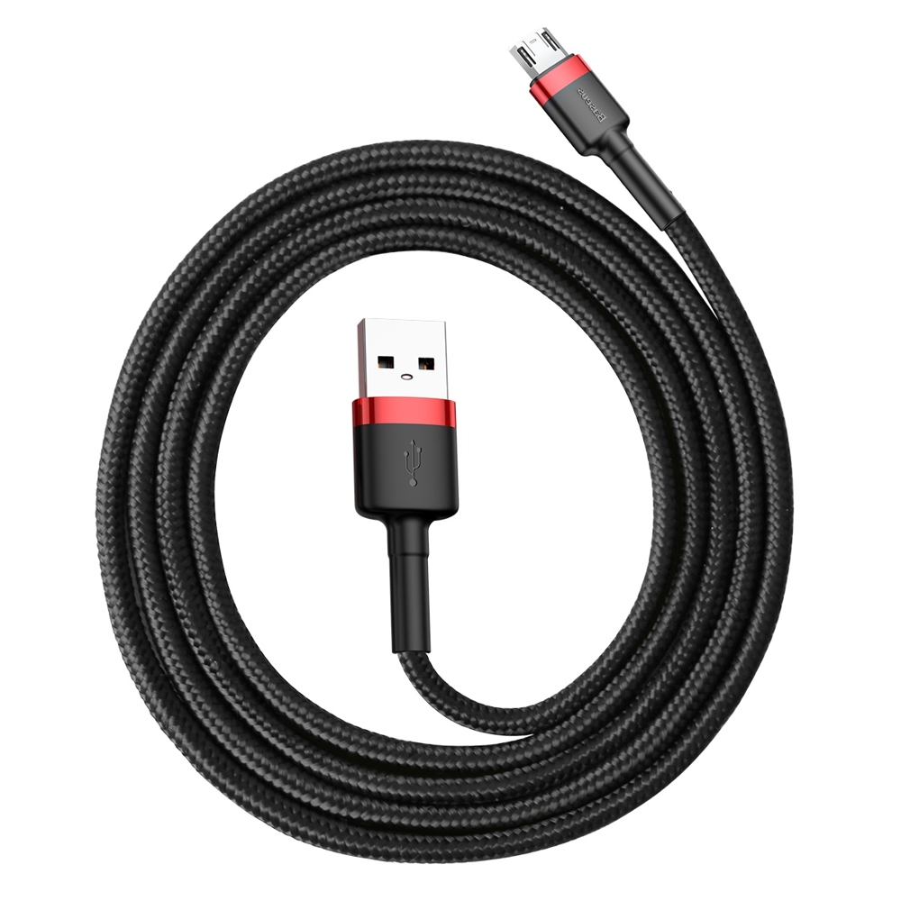 Kabel USB Baseus Cafule 1m 2.4A microUSB czarno-czerwony ALCATEL 5V / 3