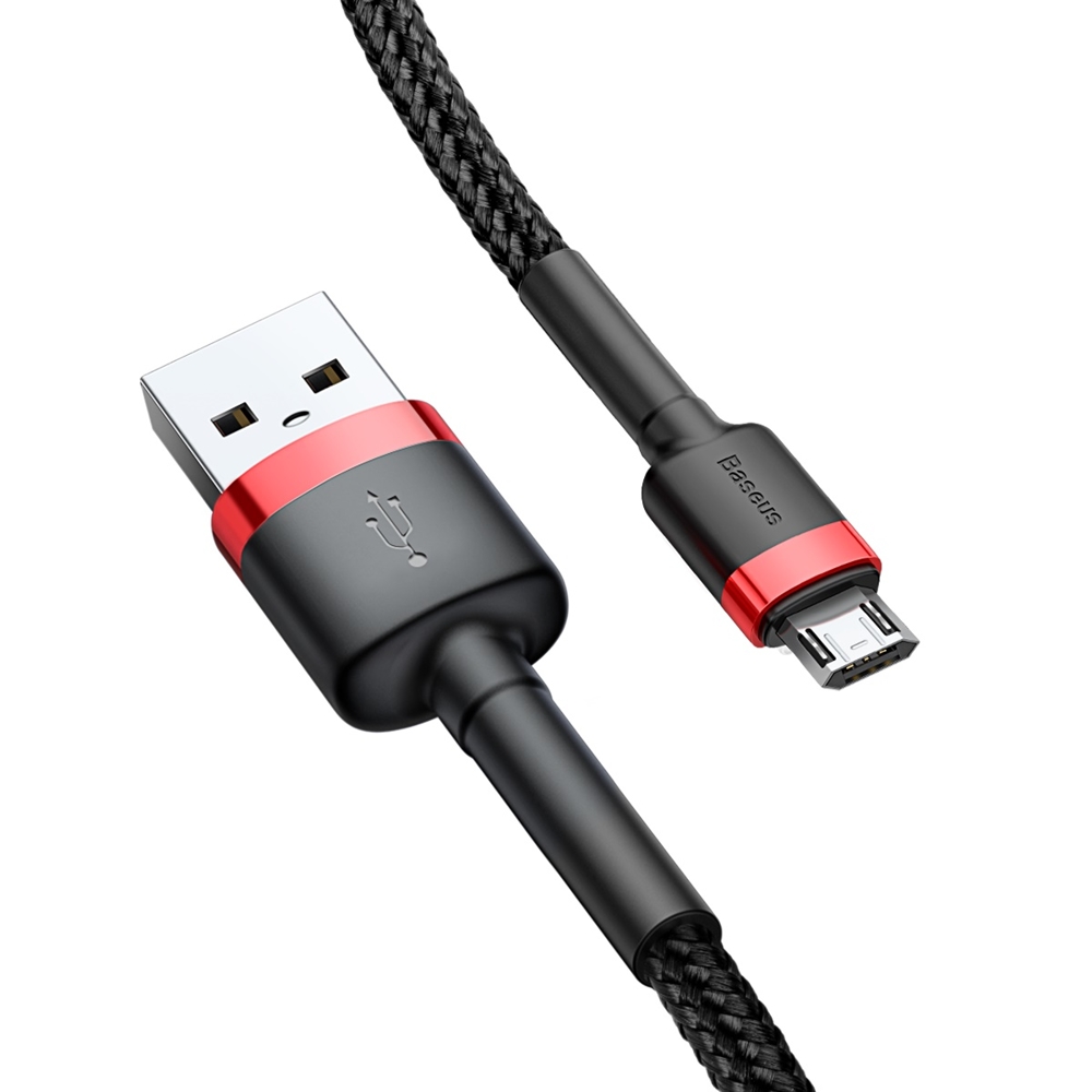 Kabel USB Baseus Cafule 1m 2.4A microUSB czarno-czerwony MOTOROLA Moto G8 Power Lite / 4